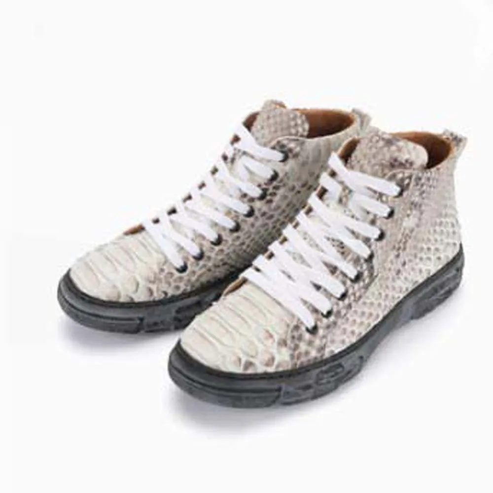 

luolundika new Python boots High cut men shoes male boots lace-up non-slip boots Men snake shoes men boots