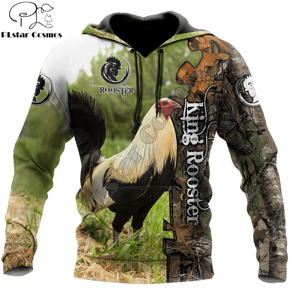 

Beautiful Rooster Pattern 3D Printed Autumn Men Hoodies Unisex Casual Pullover Zip Hoodie Streetwear sudadera hombre DW0579