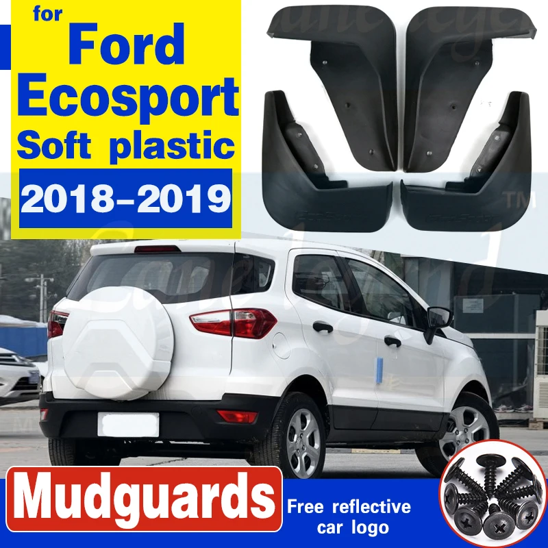 Car Front Rear Mud Flaps for Ford Ecosport 2018 2019 Fender Flares Mud Splash Guards Mudguard Mudflaps Accessories