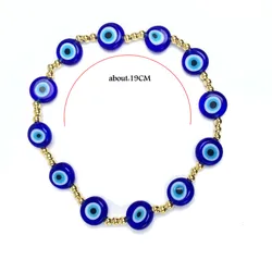 Braccialetti distanziatori in metallo di moda Bracciale elastico con perline smaltate oro blu rosso malocchio per le donne Regali di gioielli turchi fortunati