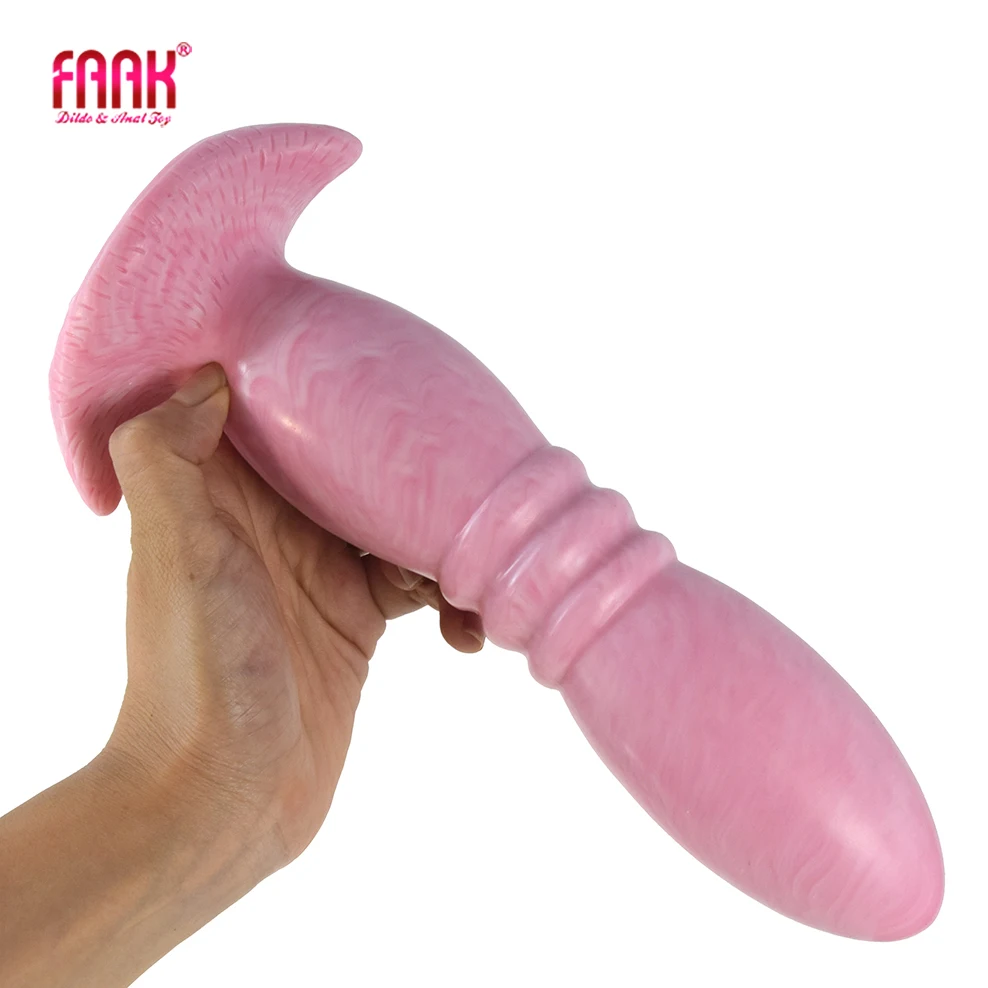 FAAK Large Pink Butt Plug With Sucker Silicone Bullet Anal Sex Toys For Woman Man Anus Massage Beads Dildos Vagina Stimulate