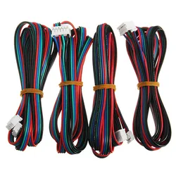 4pcs 100/200/300cm 4pin to 6pin XH2.54 NEMA 17 Stepper Motor Cable AWG26 DuPont line For 3D Printer 42 Stepper Motor