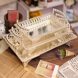 Elegant Pearl Decoration Plate Dessert  Fruit Cake cake Rack Fruit Plate Tray Decoration Wedding Party