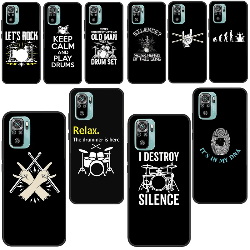 Drum Rock Drummer Musician Drumsticks Case For Xiaomi Redmi Note 9 7 8 10 Pro 9S 10S 8T 9A 9C 9T 7A 8A K40 Back Cover Shell