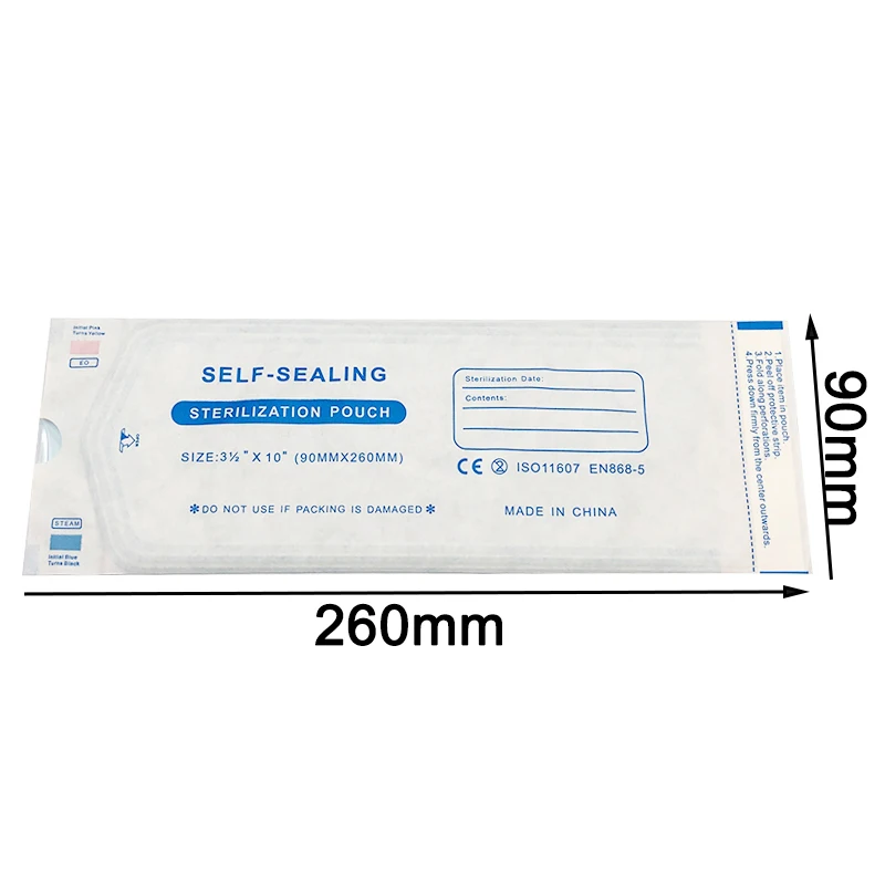 200pcs/Pack Dentista Self Sealing Sterilization Pouch Dentistry Medical Grade Paper+CPP/PET Film Odontologia Tattoo Accessories