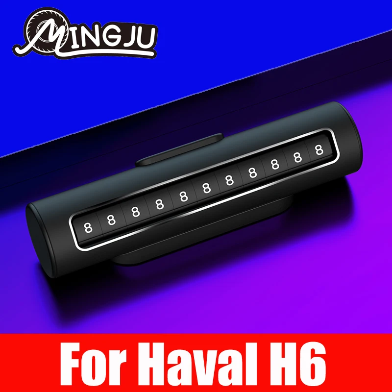 

Car Temporary Parking Card Universal Rotate Phone Number Plate Aluminum Stickers Park Stop in Accessories For Haval H6 2021 2022