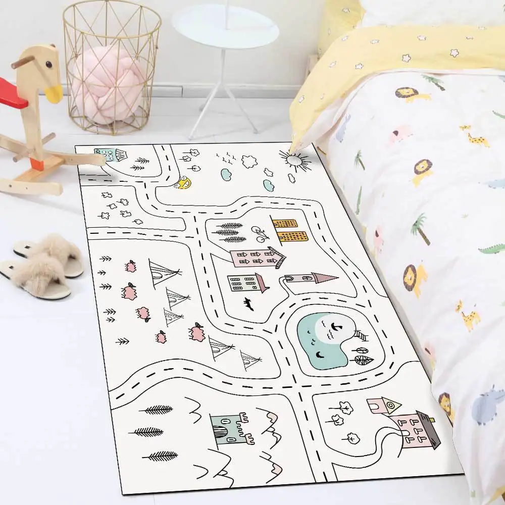 Children Velvet Rugs Child Toys English Alphanumeric Learning Game Floor Rug Kids Room Play Crawling Floor Mat Baby Gamer Carpet