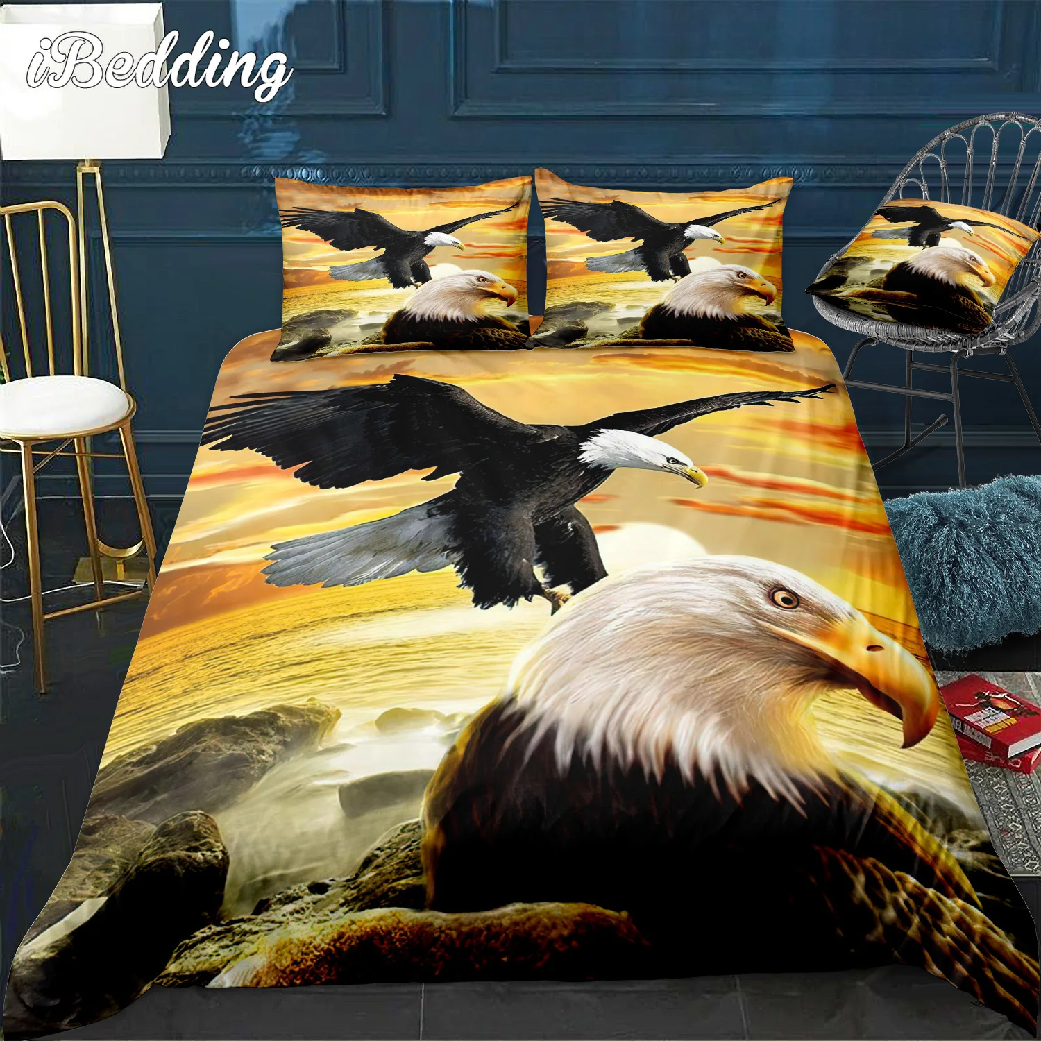 Eagle Bedding Set 3D Printed luxury Duvet Cover with Pillowcases 2/3pcs Teenager Bedroom Decorate Set Size Twin Full Queen King