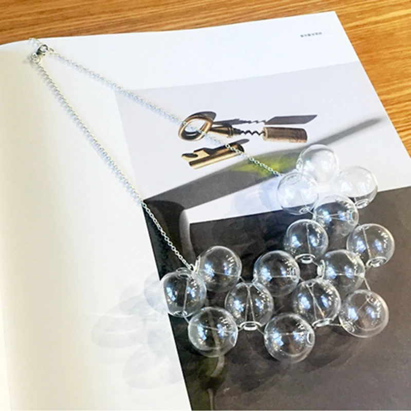 Summer Rain Original Transparent Bubble Choker Necklace For Women 2023 New Simple Clear Glass Ball Hand Craft Chain