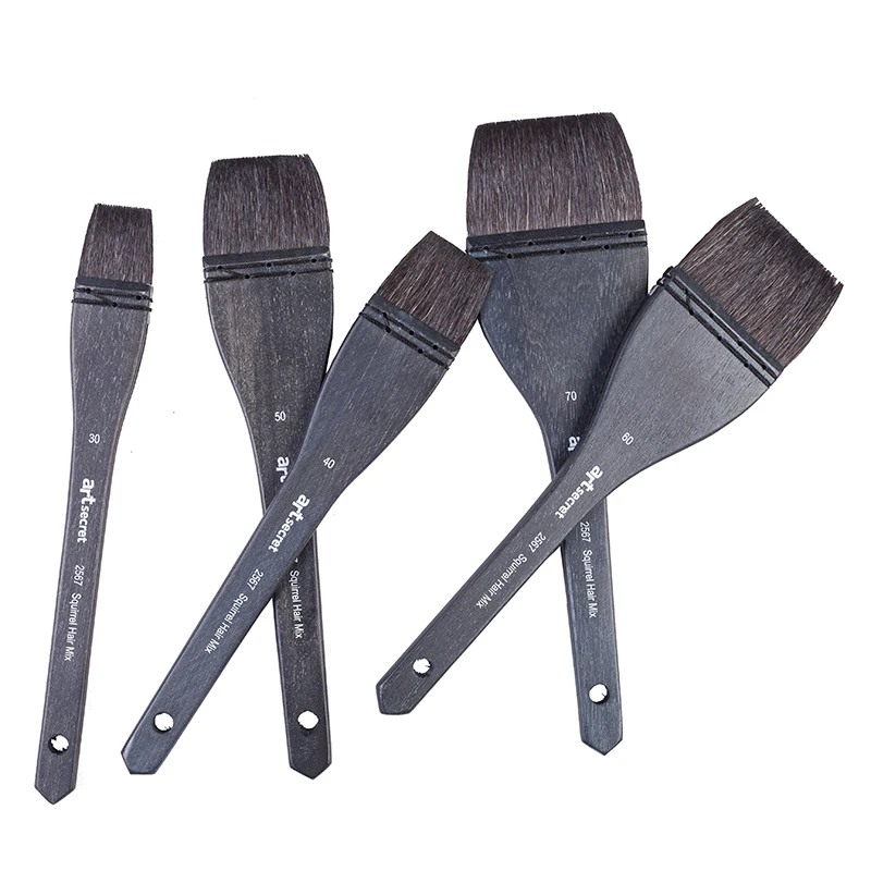 ArtSecret 1PC 2567 Hiqh Quality Mix Squirrel Hair Wooden Handle Watercolor Paint Big Black Brush Artist Art Supplies Tools