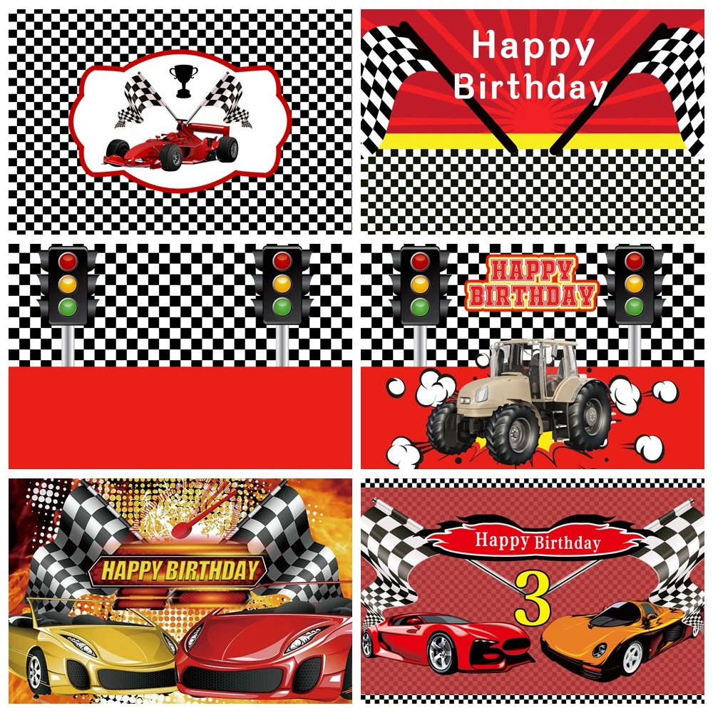 

Yeele F1 Racing Car Match Champion Flag Birthday Party Decoration Photographic Background Photography Backdrops For Photo Studio