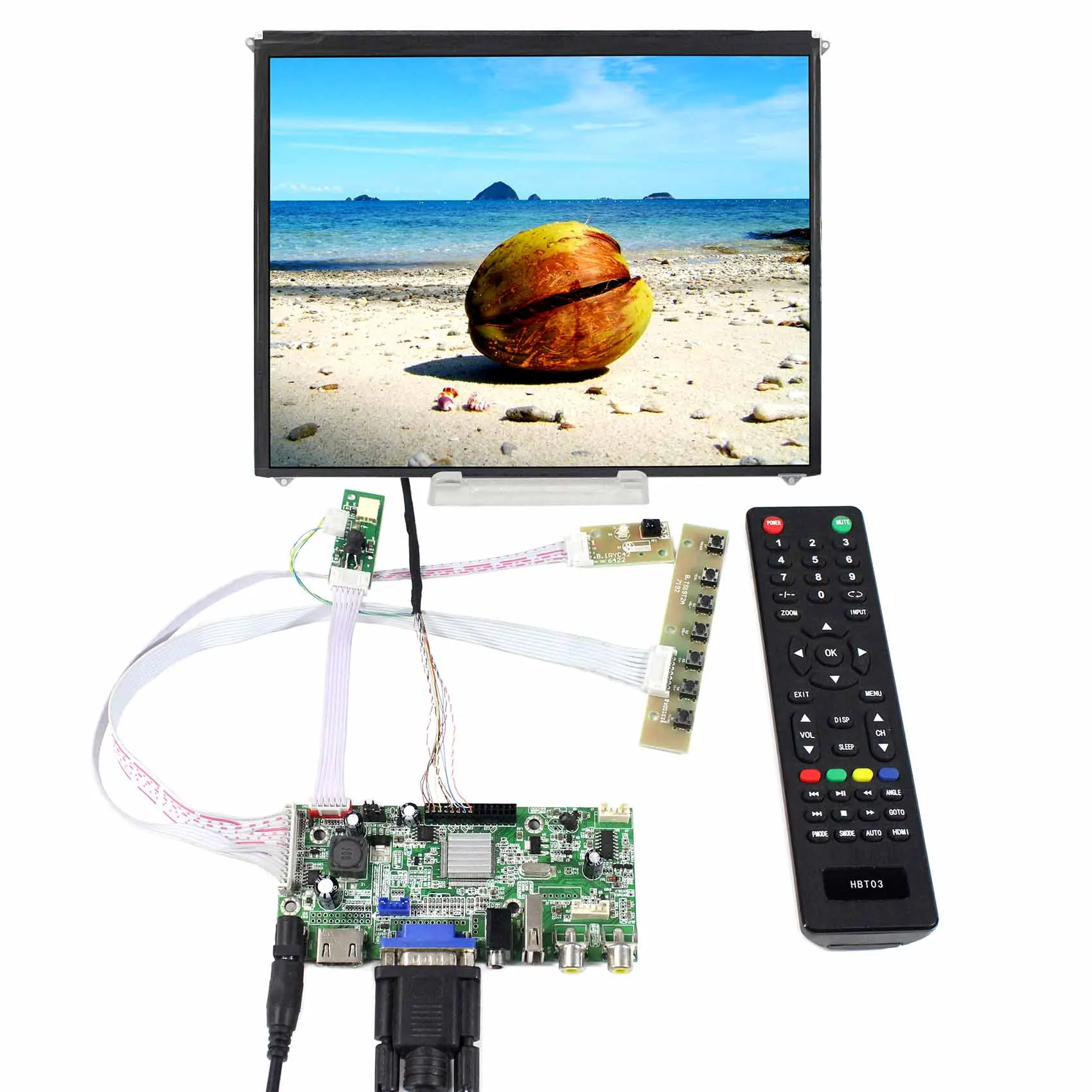 9.7inch IPS 1024x768 LCD Screen with HD MI+VGA+AV+USB LCD Controller Board VS-V59AV-V1