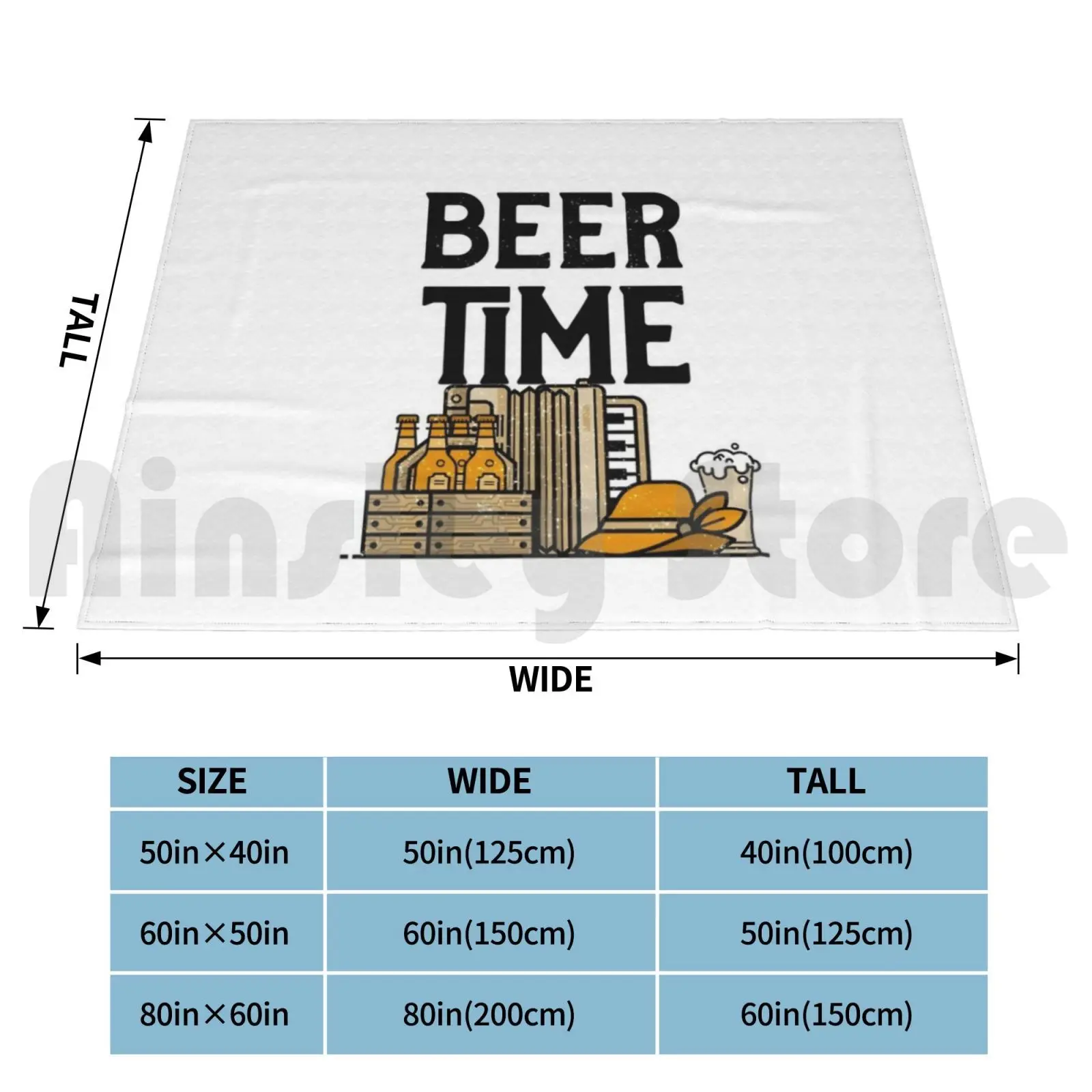 Beer Time Blanket Fashion Custom Beer Drink Booze Drinks Alchool Wine Drunk Party