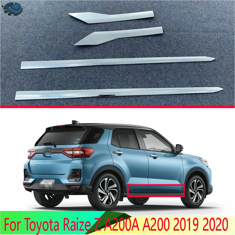 For Toyota Raize Z A200A A200 2019 2020 Car Accessories ABS Chrome Side Door Body Molding Moulding Trim