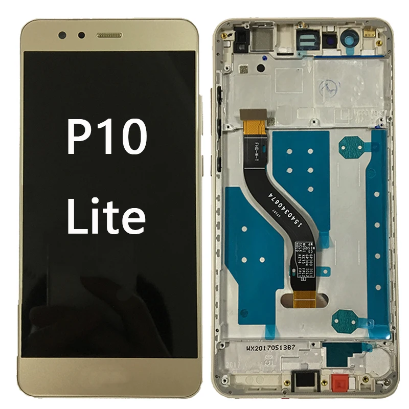 100% Test Display For HuaWei P 10 Lite LCD With Frame Touch Screen Digitizer Assembly P10 Lite WAS-LX1 WAS-LX1A LCD Display