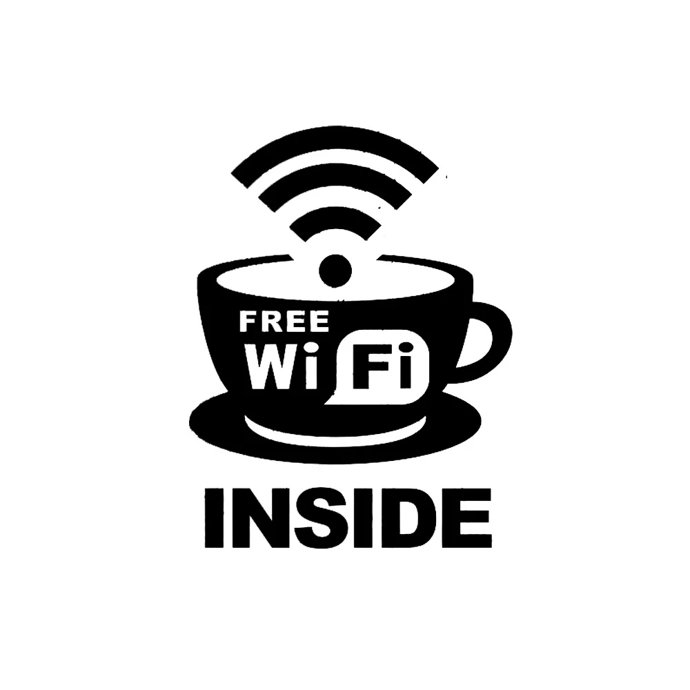 Coffee Shop WiFi Cup Sticker Decal Cafe Poster Vinyl Art Wall Decals Pegatina Decor Mural Coffee Sticker