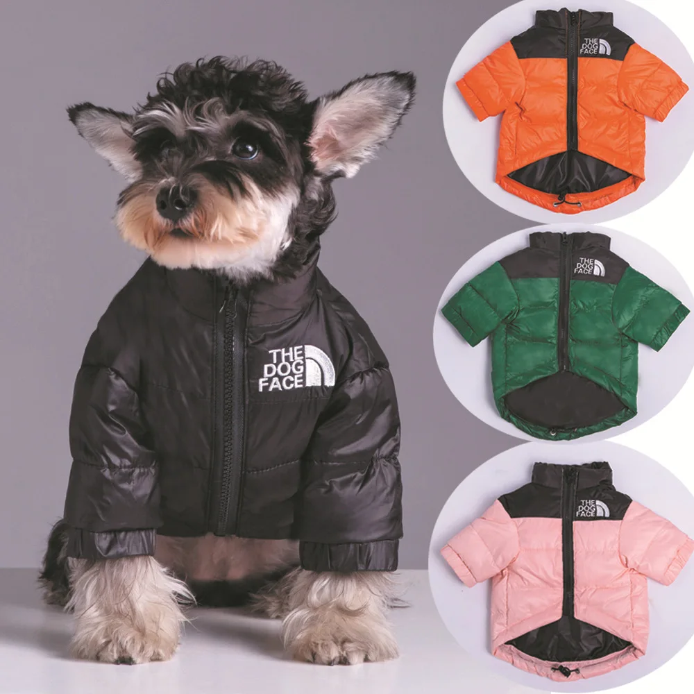 Winter Pet Dog Down Jacket The Dog Face Pet Warm and Cold-proof Puppy Coat Teddy Chihuahua French Bulldog Small Dog Vest Clothes