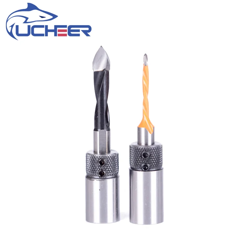 UCHEER 2pcs/set Woodworking Drill Bit Row Cross Sleeve Row Drill Clamp Sleeve Base on Drilling Rig