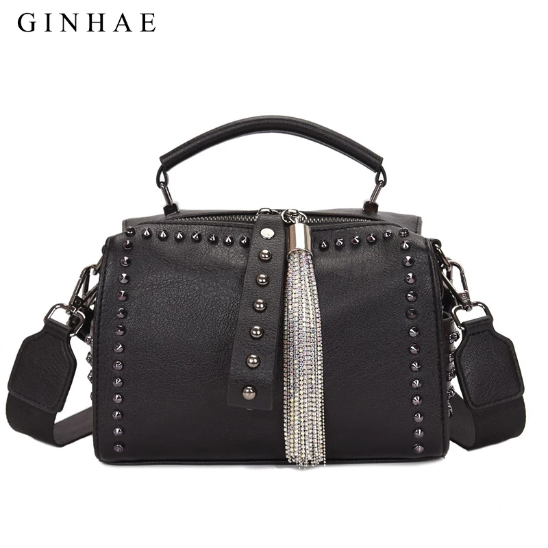 Diamonds Women Shoulder Bag Luxury Pu Leather Women Tote Handbags 2021 Brand Designer Small Messenger Bags Rivets Bolsa Feminina