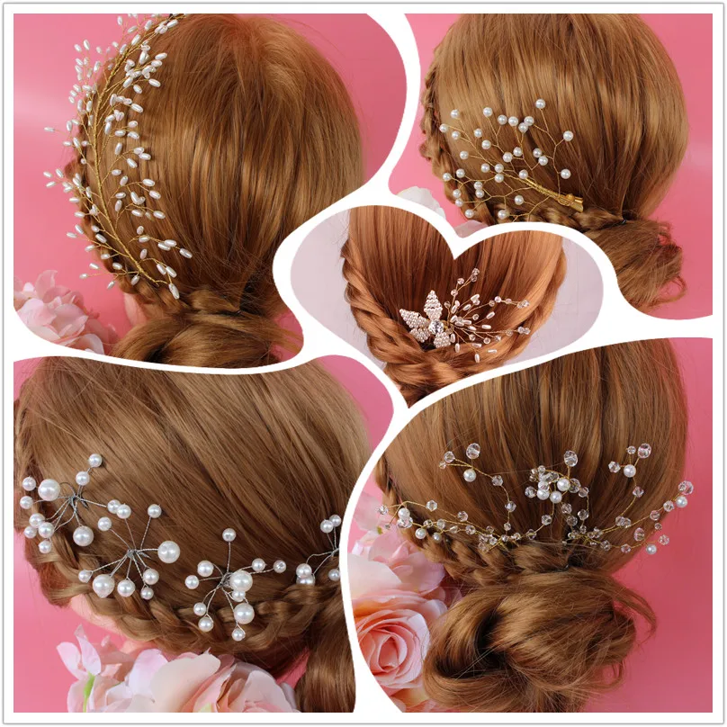 Exquisite bridal wedding headdress pearl handmade headdress wedding accessories