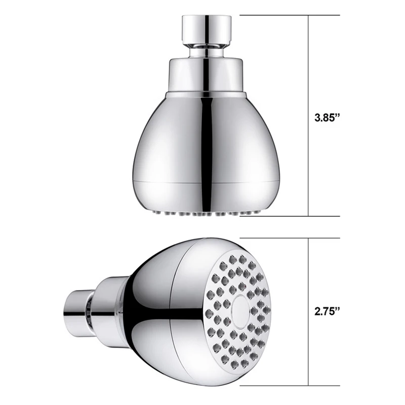 Imagem -02 - Chuveiro o Cabeça de Chuveiro Ajustável Metal Giratório Economia de Água Chuva para Banho de Baixo Fluxo Cromado de Alta Pressã