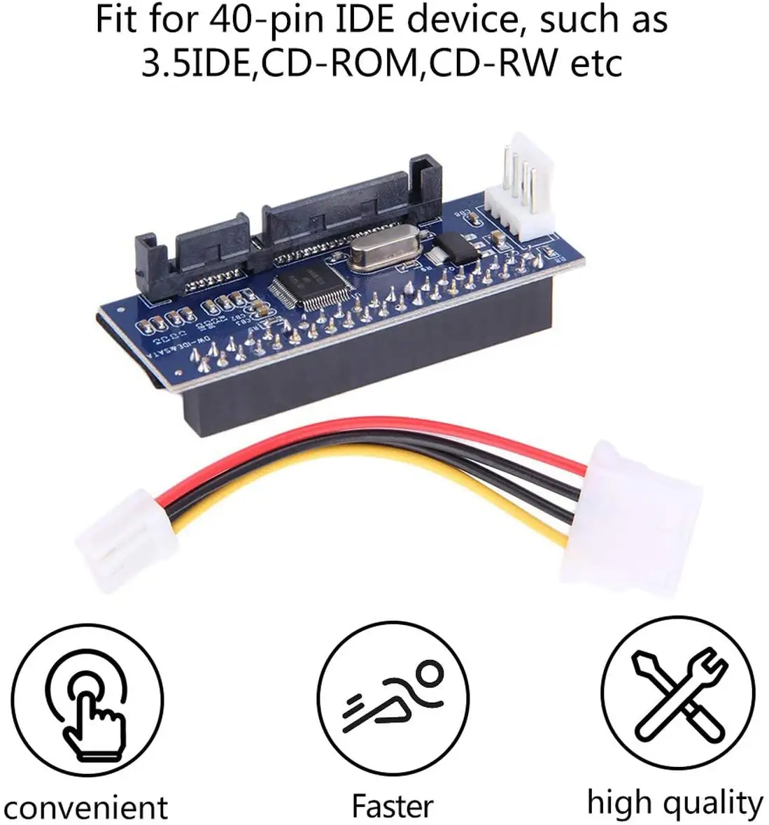 IDE/PATA 40Pin القرص إلى SATA أنثى محول محول PCBA لسطح المكتب و 3.5 "قرص صلب محرك الأقراص مع كابل بيانات 7Pin-SATA