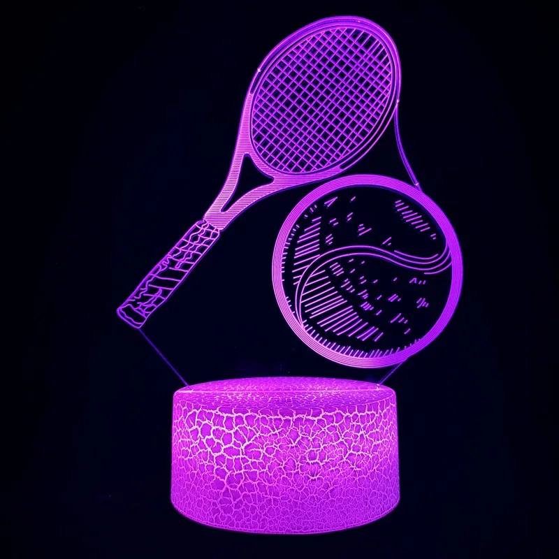 Children's Night Light Led 3d Tennis Table Lamp Colorful for Bedroom Decoration Kids Gift Toys for Christmas Birthday Party