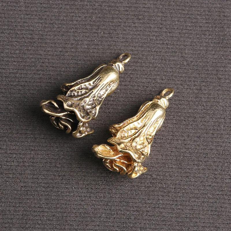 Handmade Pure Brass vegetable Cabbage DIY Necklace Pendant ornament Miniature Fitting Keychain Pendant souvenir Accessories