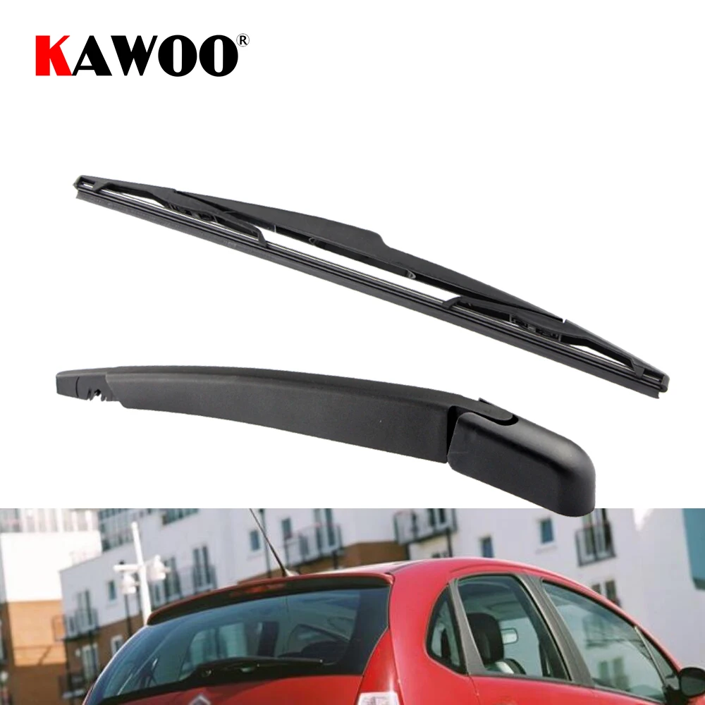 KAWOO-escobillas de limpiaparabrisas trasero de coche, limpiaparabrisas de ventana trasera, brazo para Citroen C3 Hatchback (2002-2009), 355mm