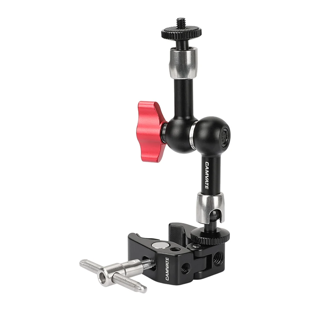 CAMVATE testa a sfera braccio magico supporto per morsetto per granchio con supporto a vite da 1/4 "per fotocamera DSLR LED Light Monitor LCD microfono Smartphone