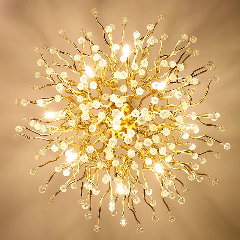 Postmodern LED Crystal Chandelier Modern Living Room Crystal Lustre Hanging Lamp Kitchen Lighting Home Decor Ceiling Chandeliers