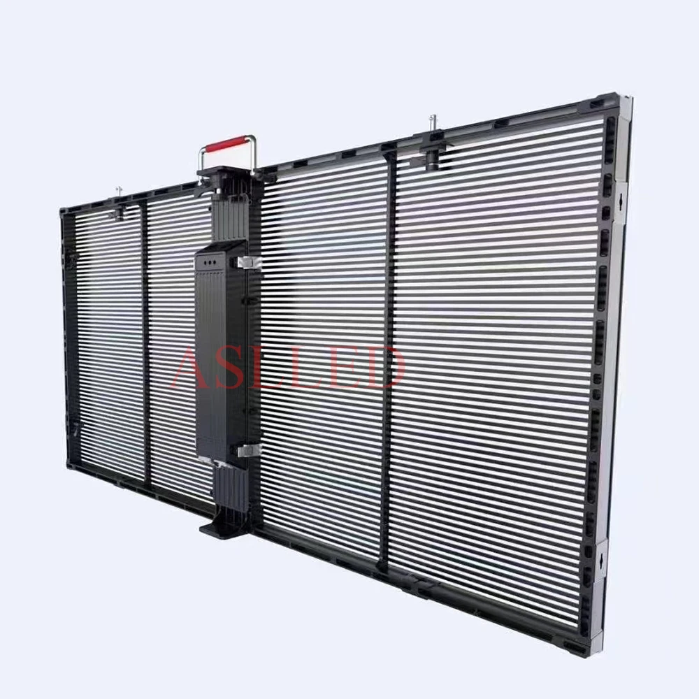 Indoor Full-Color LED Transparent Screen 1000*500mm Size Panel P3.91-7.81 Glass Showcase LED Grille Screen Shenzhen Factory