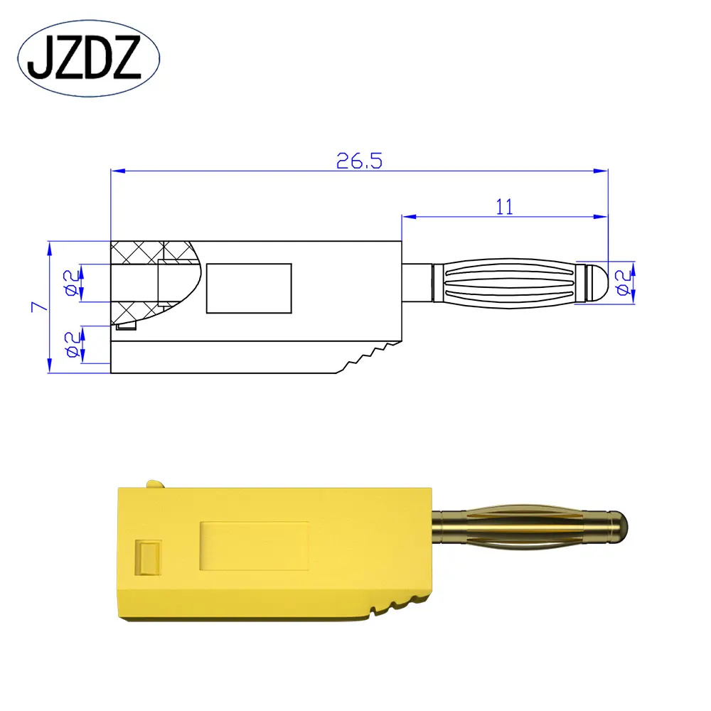 JZDZ 10pcs/lot 2mm Banana Plug Electrical Connector Adaptor 5 Colors J.10003