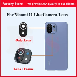 Original Rear Back Camera Glass Lens With Frame For Xiaomi Mi 11 Youth Lite NE 5G M2101K9AG M2101K9AI Cell Phone Repair