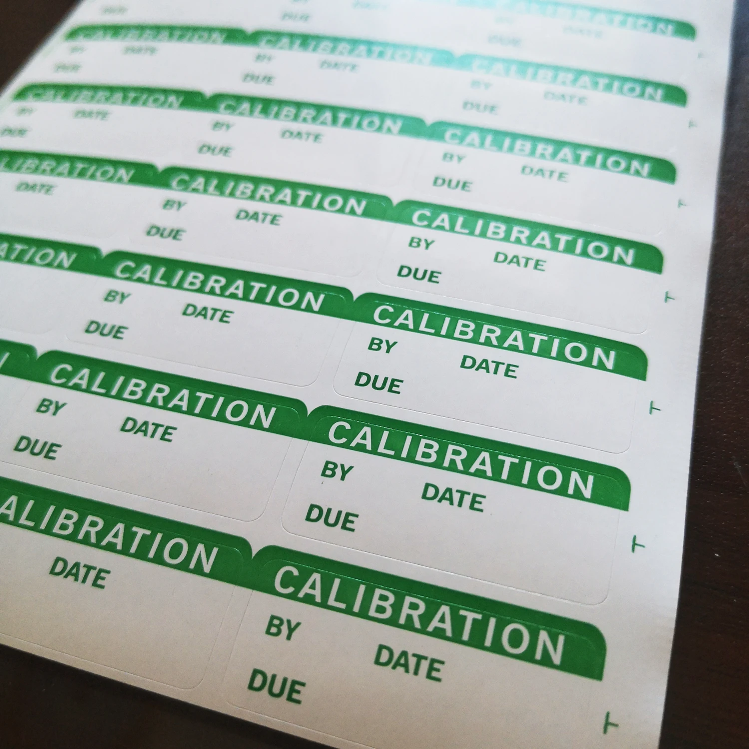 CALIBRATION BY DATE DUE TESTED INITIALS Inspection Record Label Writable Paper Sticker Office Factory Product Audit Check Tag