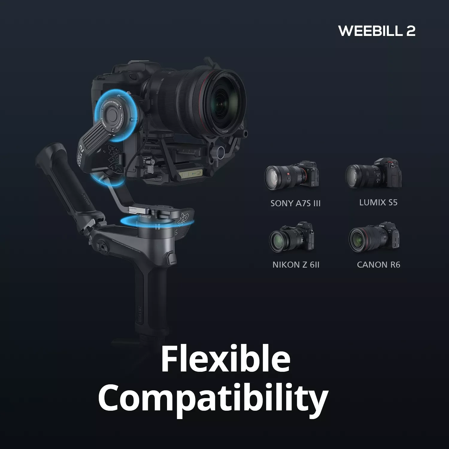 ZHIYUN-estabilizador de cardán de Cámara Oficial Weebill 2, para cámaras dslrsin Espejo, estabilizador de vídeo con Sony, Nikon, Canon, Fuji, Panasonic