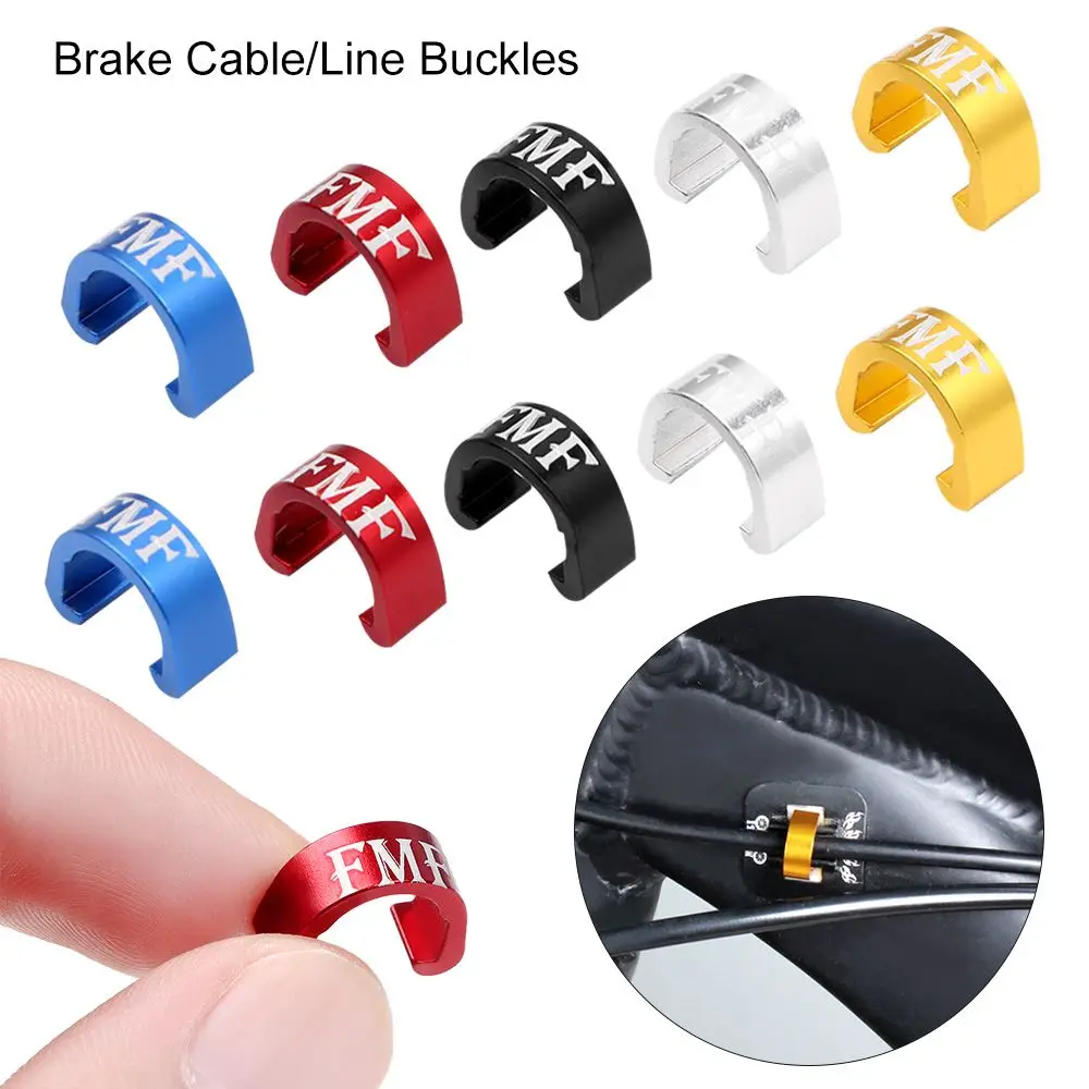 5PCS Bicyle Brake Cable Buckles C-shaped Clips MTB Road Bike Derailleur Line Case Aluminum Alloy C-buckle Clasps Cycling Parts