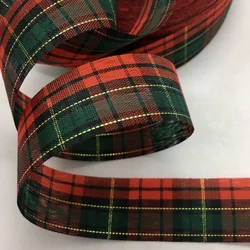 Gingham Ribbon Scottish Fabrics 10Y 2.5cm For Handmade DIY Craft Gift Floral Packing  Wedding Christmas Wreath Deco