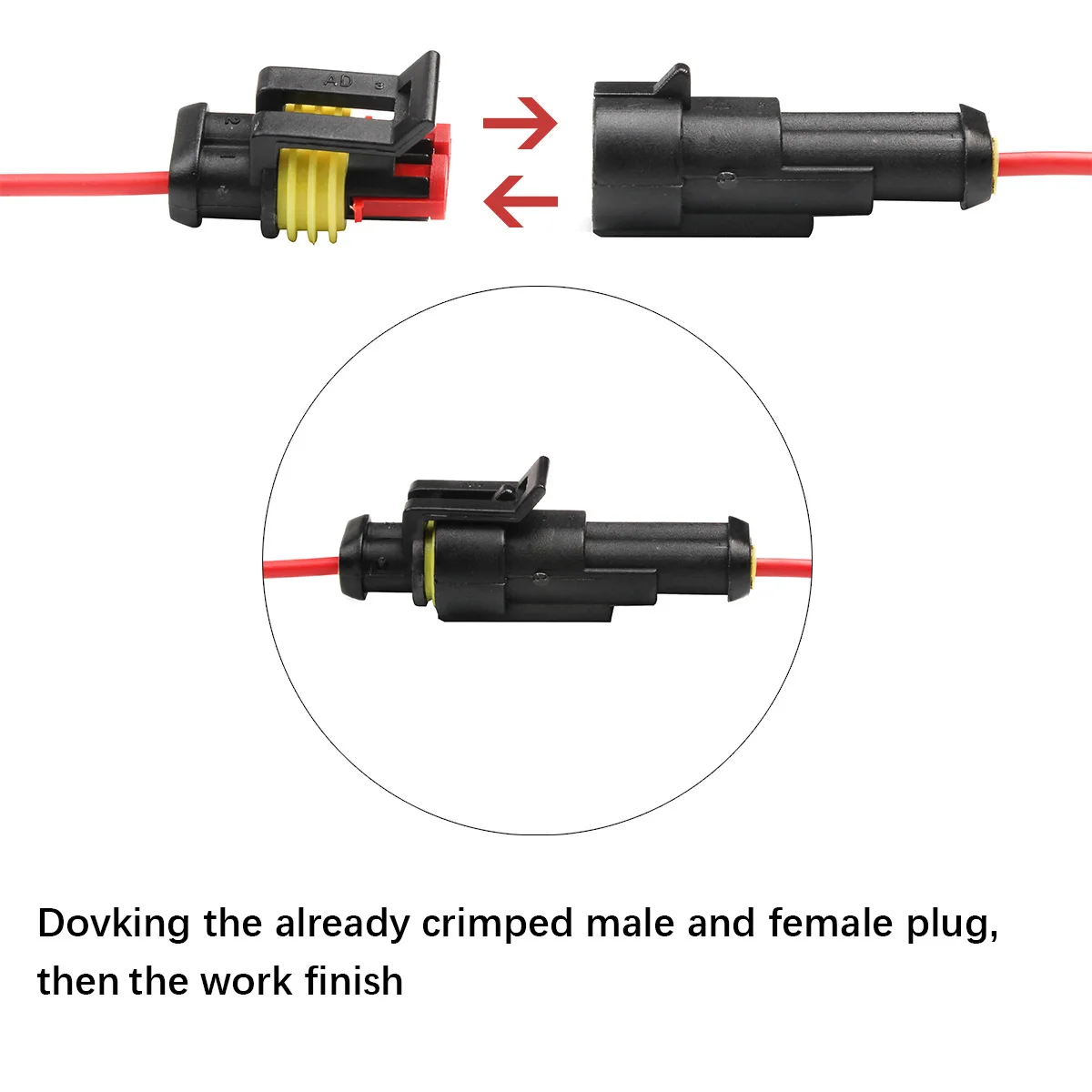 708PCS 1-6Pins  HID Waterproof Connectors 43 Sets Car Marine Seal Electrical Wire Connector Plug Truck Harness 300V 12A Kit