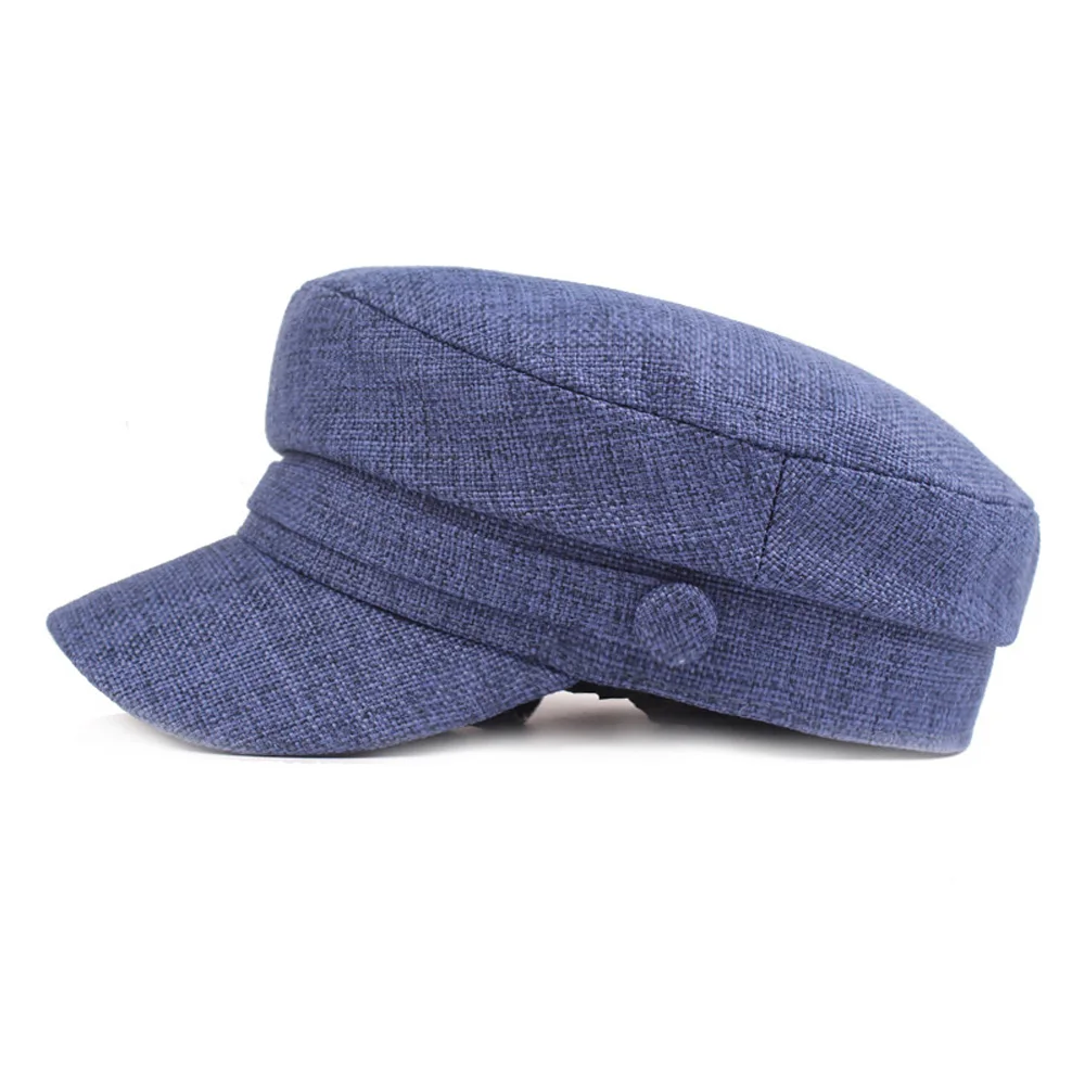 Men Linen Cotton Navy Cap Golf Driving Beret Cabbie Hat Newsboy Flat Ivy Caps HATCS0435