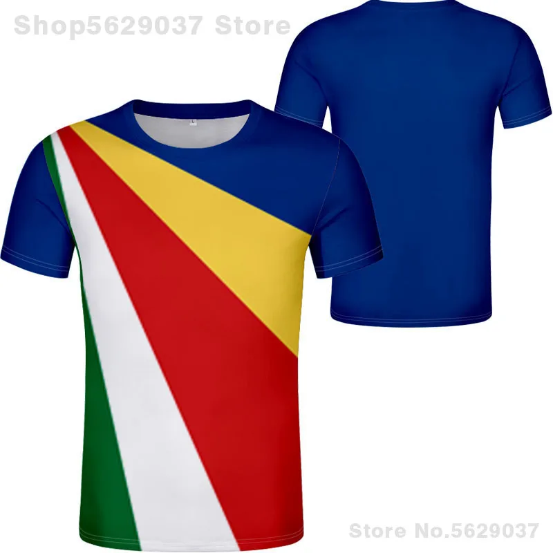 Seychelles T Shirt Diy Free Custom Made Name Number Syc T-Shirt Nation Flag Sc English Country College Print Photo Text Clothing