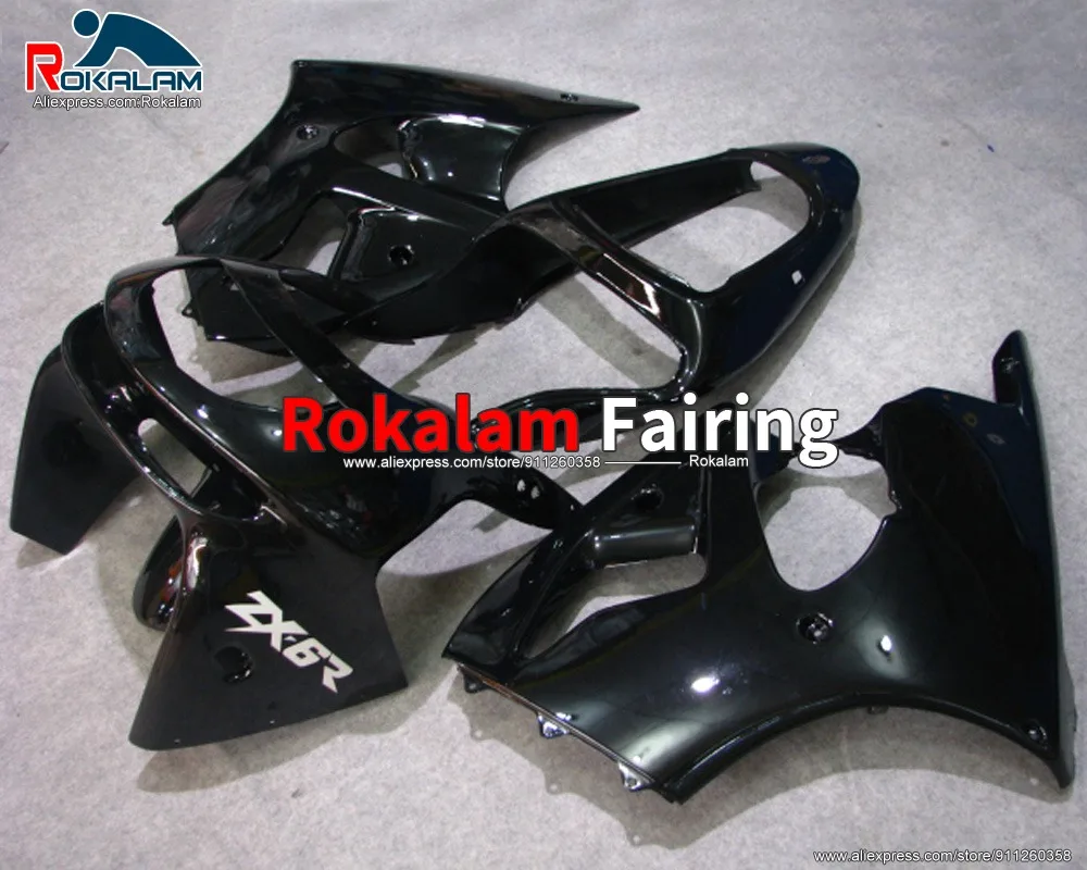 

Motorcycle Hull For Kawasaki ZX6R 1998 1999 ZX-6R 98 99 Bodywork Cowling Black Motorbike Fairing Kit