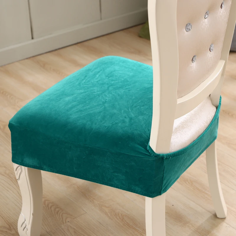 mkzoom thick velvet seat cover chair slipcovers for dining room chair protector chair cover elastic solid stretch chair cover