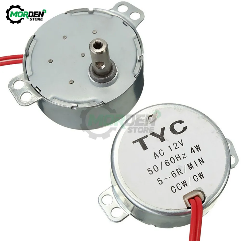 AC 220V 240V/AC 12V Synchronous Motor 5-6RPM Robust Torque 4W CCW/CW TYC-50 50/60Hz Permanent Magnet Synchronous Motor