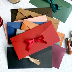 10pcs/set High Quality Ribbon Paper B6 & DL Size Envelopes Pearl Paper DIY Wedding Business Invitation Envelopes /Gift Envelopes