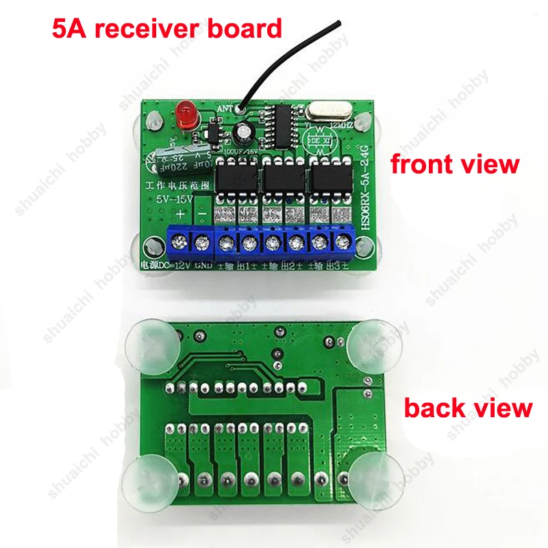 1set 6CH 2.4G Remote Controller Kit 5A DC 6V-15V Receiver Board DC 3V Transmitter 800m Radio Control for RC Toy Car Boat