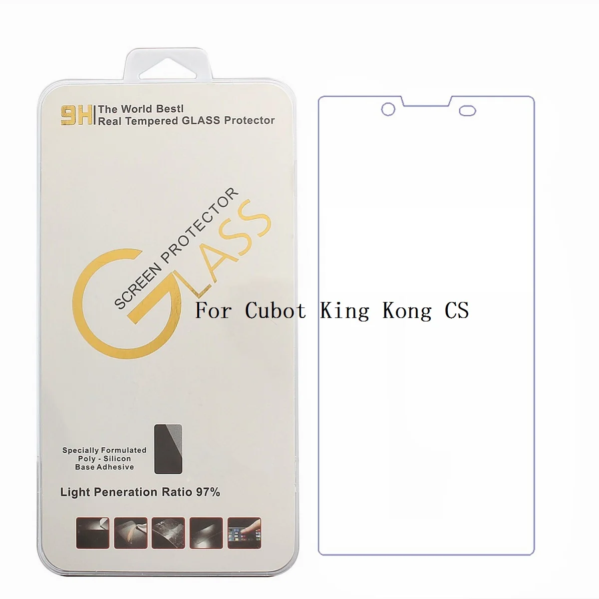واقي شاشة الهاتف الذكي Cubot King Kong CS ، زجاج مقسّى لـ Cubot KingKong ، IP68