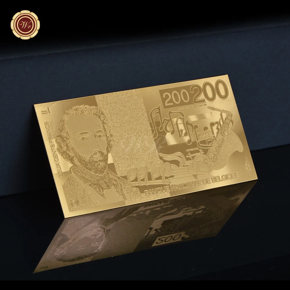 Belgium Gold Plated Banknote 50,100 Franc Word Currency Fake Money Bank Note Prop Money Souvenir Business Gift for Collection