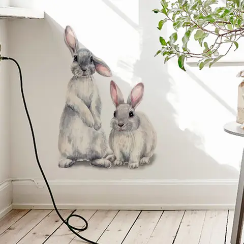 Cute Bunny Wall Stickers Kids Room Decor HonC