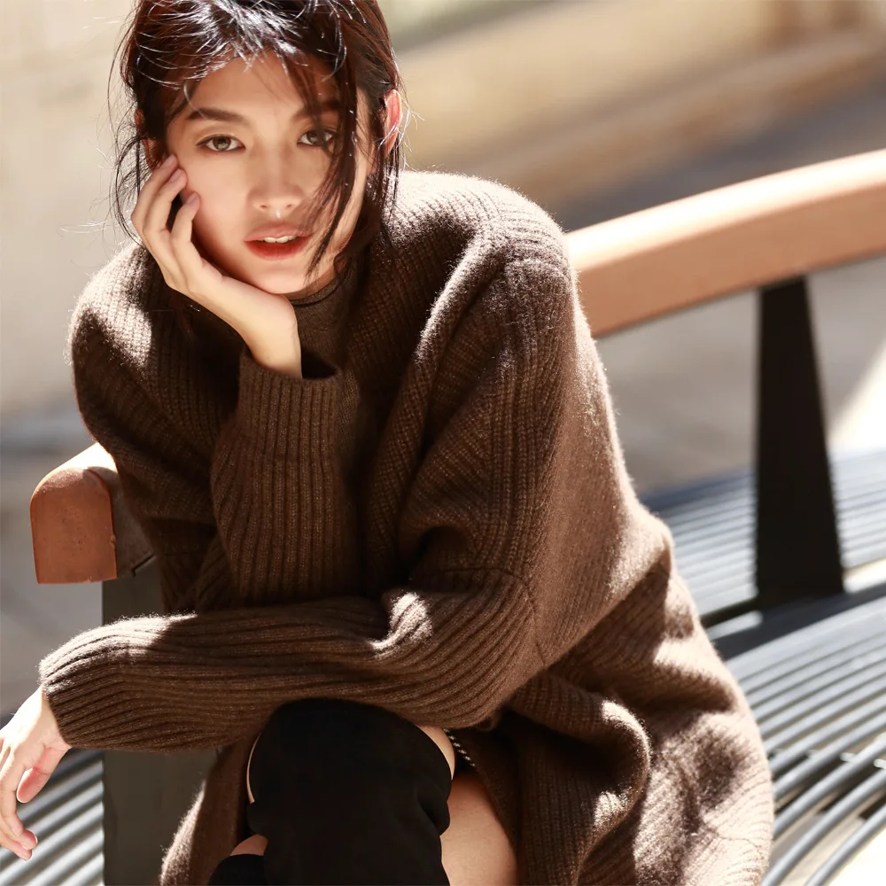 invierno ropa mujer 2020Women Autumn Winter Thick Warm Oversized Long Yak Cashmere Sweater Brief Casual Lazy cardigan femme Coat